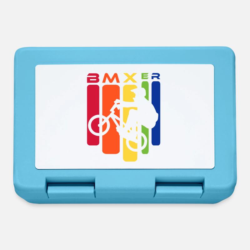 BMX Rainbow Stunt Silhouette - Brotdose - Saphirblau