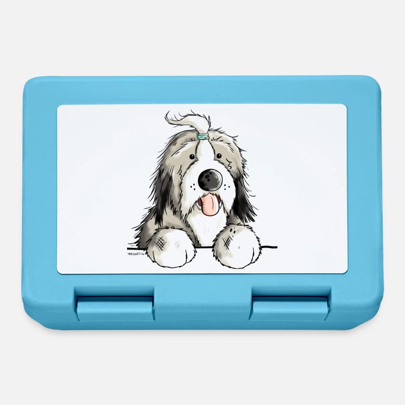 Happy Bearded Collie - Boîte à goûter - bleu saphir