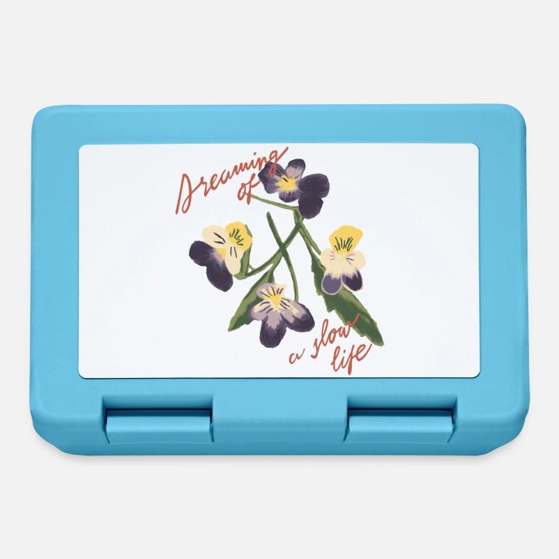 Illustration de fleur à vie lente - Boîte à goûter - bleu saphir