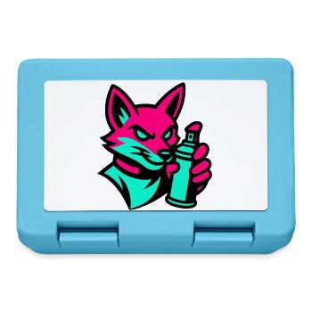 Graffiti Renard - Boîte à goûter - bleu saphir - Devant
