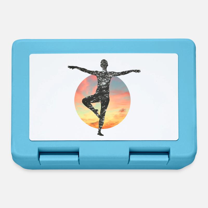 Silhouette galactique dans le cercle du soleil - Boîte à goûter - bleu saphir