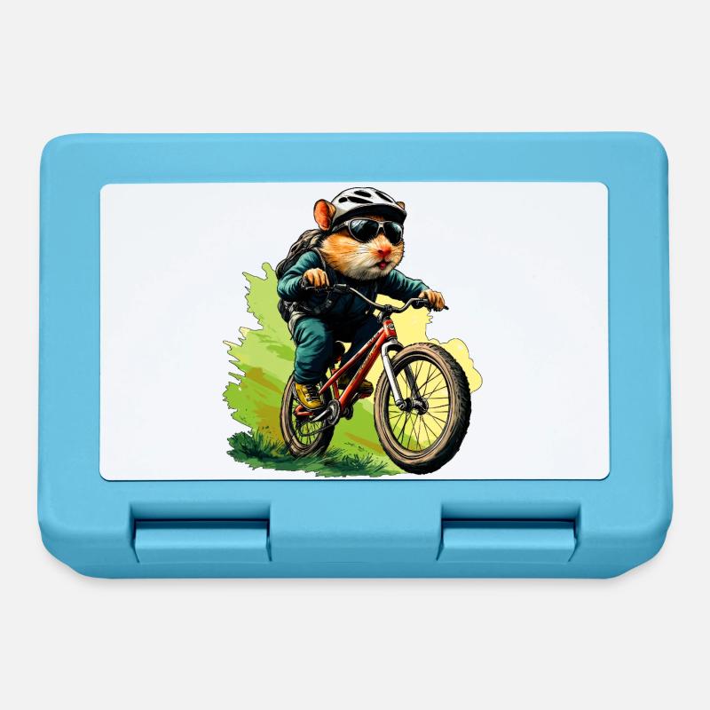 Hamster VTT / Hamster cycliste - Boîte à goûter - bleu saphir