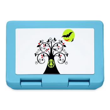 Baum mit Eule Halloween - Brotdose - Saphirblau - Vorne