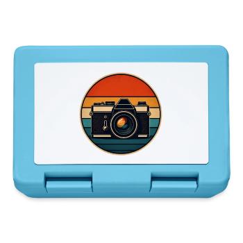 Retro Kamera Sunset Panel - Brotdose - Saphirblau - Vorne