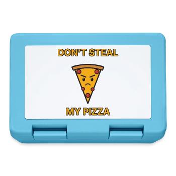 Pizza – Don’t steal my pizza – lustiger Spruch - Brotdose - Saphirblau - Vorne