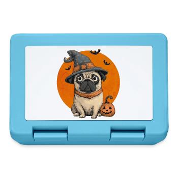 Mops Halloween - Brotdose - Saphirblau - Vorne