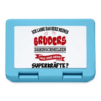 Bruder Was sind deine Superkräfte Baby Sprüche - Brotdose - Saphirblau - Vorne