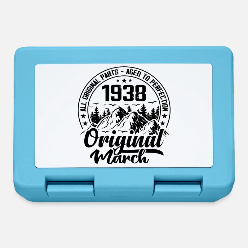 1938 mars Original : 86 Ans cadeau Anniversaire - Boîte à goûter - bleu saphir