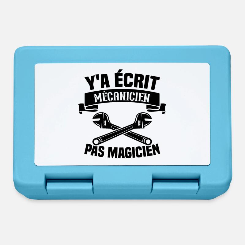 Y'a écrit mécanicien pas magicien - Boîte à goûter - bleu saphir