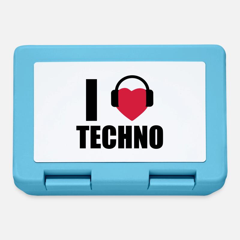 I LOVE TECHNO 1 - Brotdose - Saphirblau
