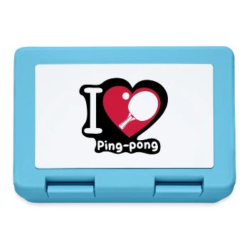 Liebe Herz Herzen Pingpong tennistable3 - Brotdose - Saphirblau - Vorne