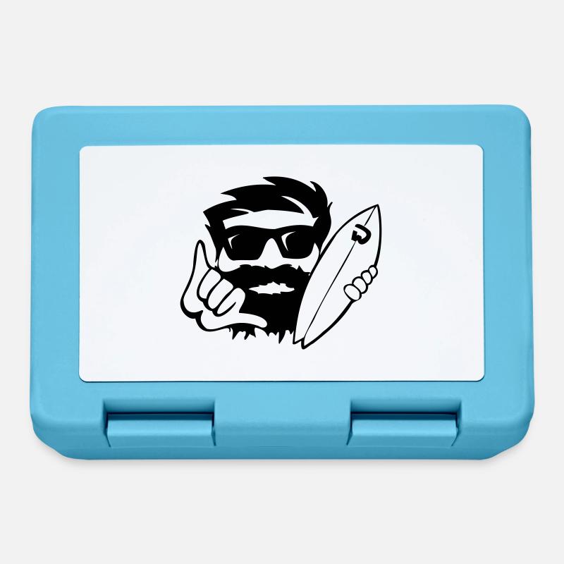 shaka CubeSurfer with sunglasses and beard - Lunchbox - sapphire blue