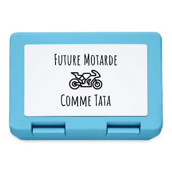future motarde comme tata cadeau bebe naissance - Boîte à goûter - bleu saphir - Devant