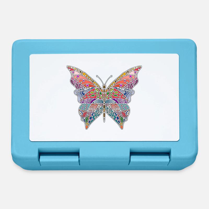 Papillon coloré - Boîte à goûter - bleu saphir