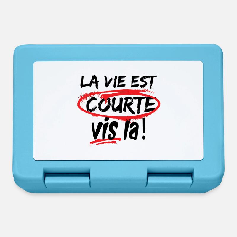 La vie est courte, vis la! - Boîte à goûter - bleu saphir