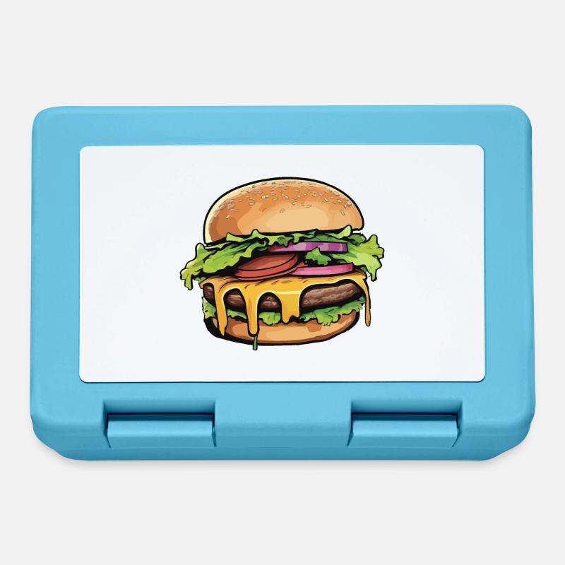 hamburger - Boîte à goûter - bleu saphir