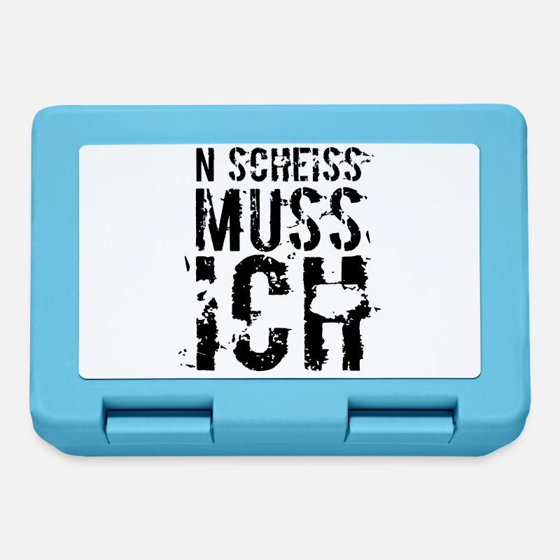 n scheiss muss ich Geschenkidee - Brotdose - Saphirblau