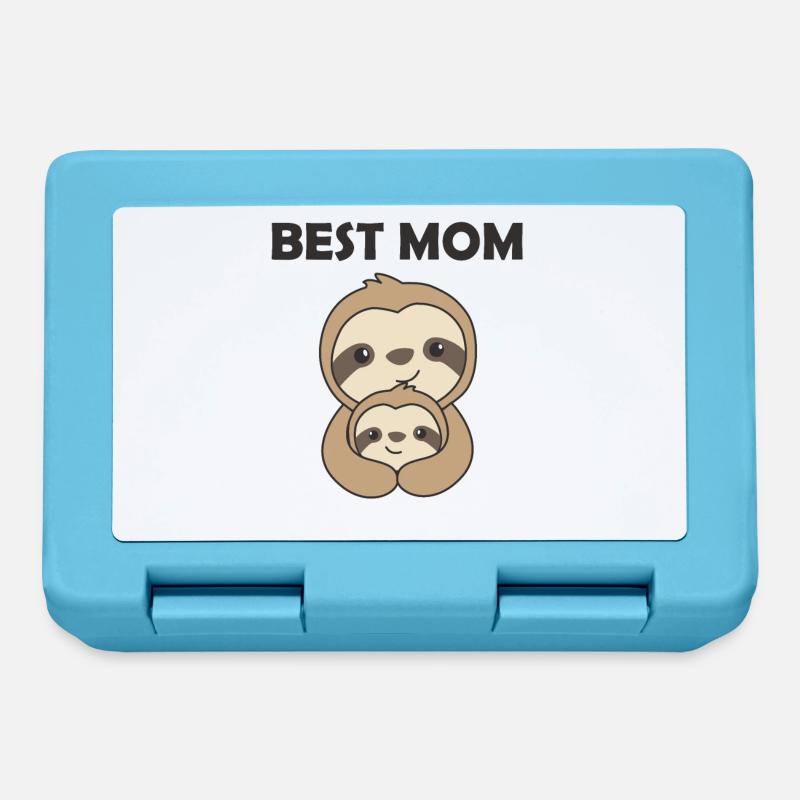 Beste Mama Faultier Mom mit Kind Mutter Muttertag - Brotdose - Saphirblau