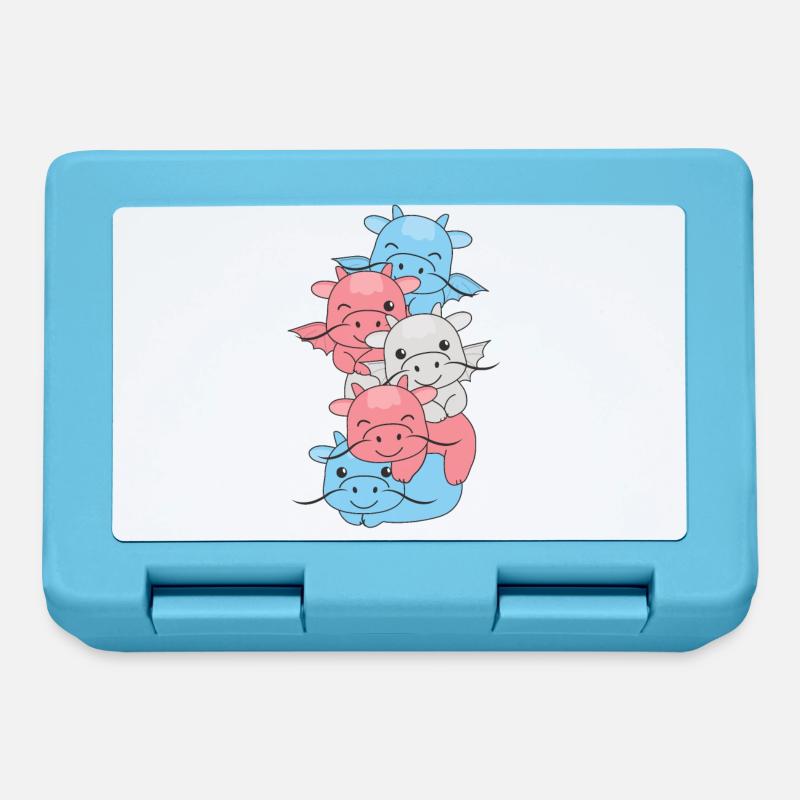Transgender Flag Pride LGBTQ Cute Dragon Stack - Boîte à goûter - bleu saphir