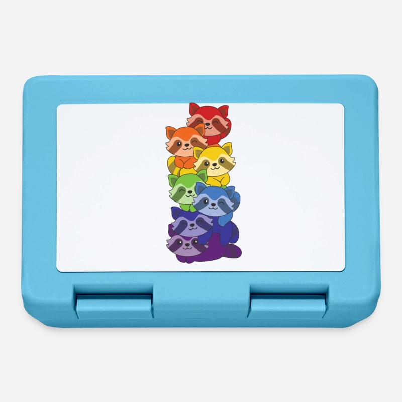 Rainbow Flag Pride LGBTQ Mignon Raccoon Stack - Boîte à goûter - bleu saphir