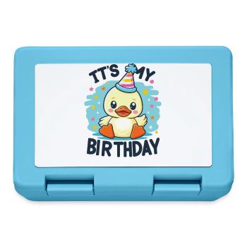 Ente zum Geburtstag für Kinder it's my birthday - Brotdose - Saphirblau - Vorne