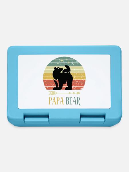 Vater Papa Bear Vatertag Bär Retro Kind Nachwuchs - Brotdose - Saphirblau