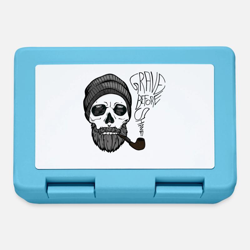 Grave before shave - beard design - 100% Bart - Brotdose - Saphirblau