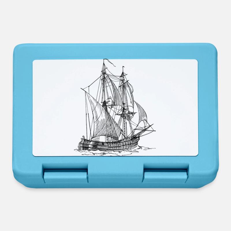 bateau pirate bateau bateau pirate Skull1 - Boîte à goûter - bleu saphir