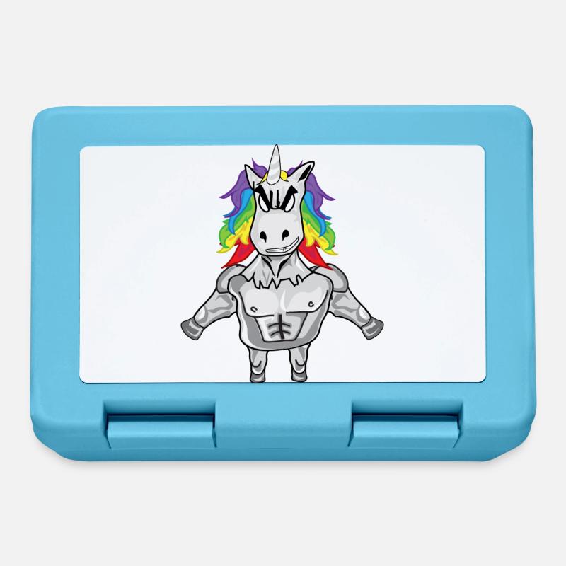 starkes Einhorn - Brotdose - Saphirblau