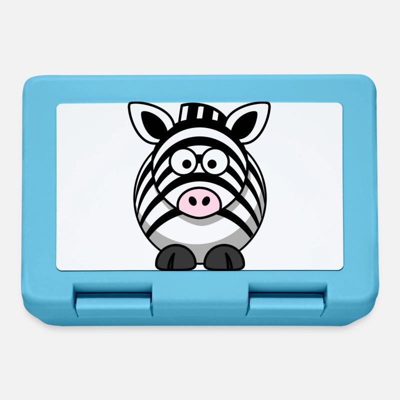 Zebra Cartoon - Lunchbox - sapphire blue