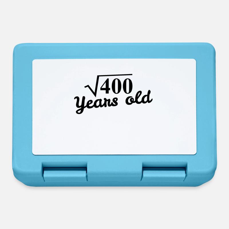 20th birthday: square root 400 years old black - Lunchbox - sapphire blue