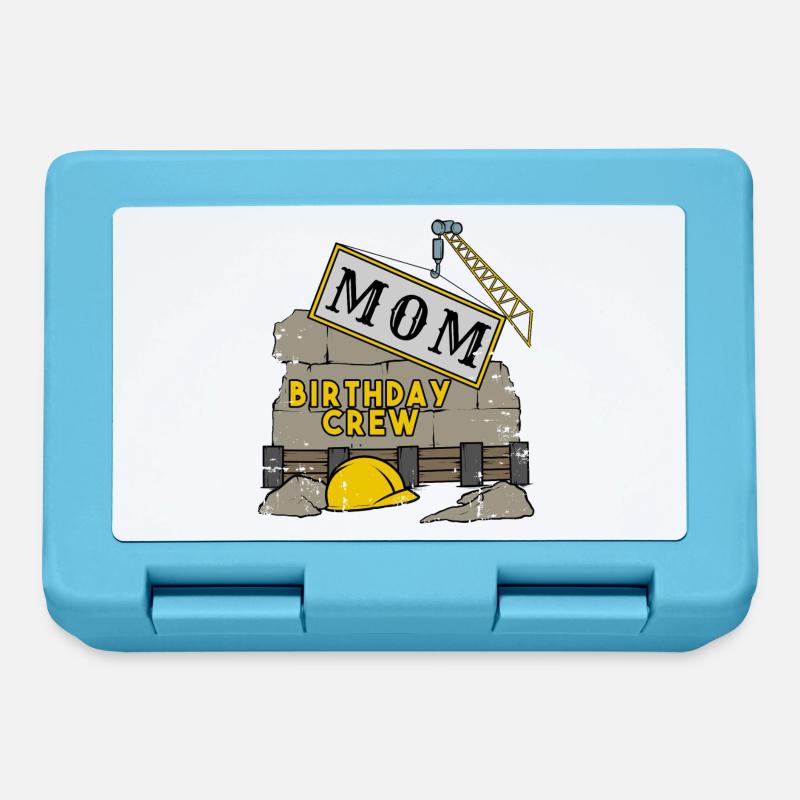 Le site de construction de la construction de l'équipe de l'anniversaire de maman maman - Boîte à goûter - bleu saphir
