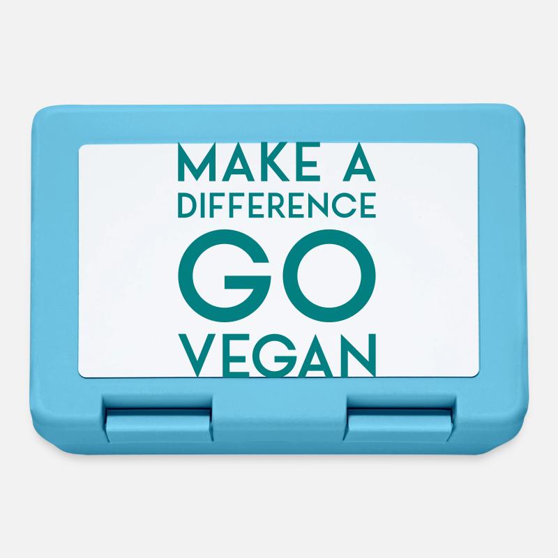 MAKE A DIFFERENCE GO VEGAN - Brotdose - Saphirblau