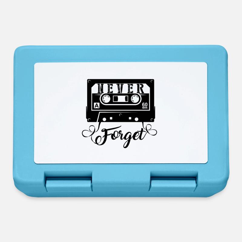 NEVER FORGET - Kassette Retro Geschenk - Brotdose - Saphirblau