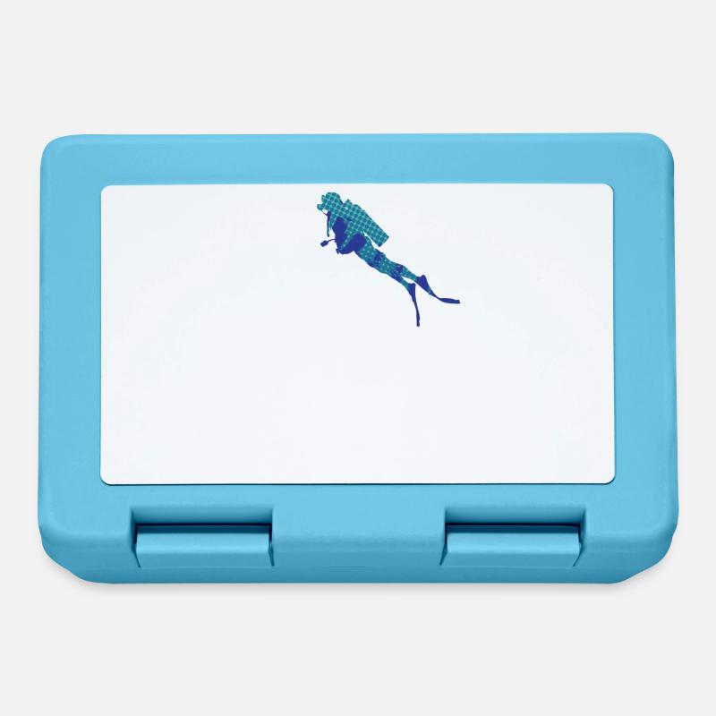 Diving - Diver - Scuba Diving - Heartbeat - Lunchbox - sapphire blue