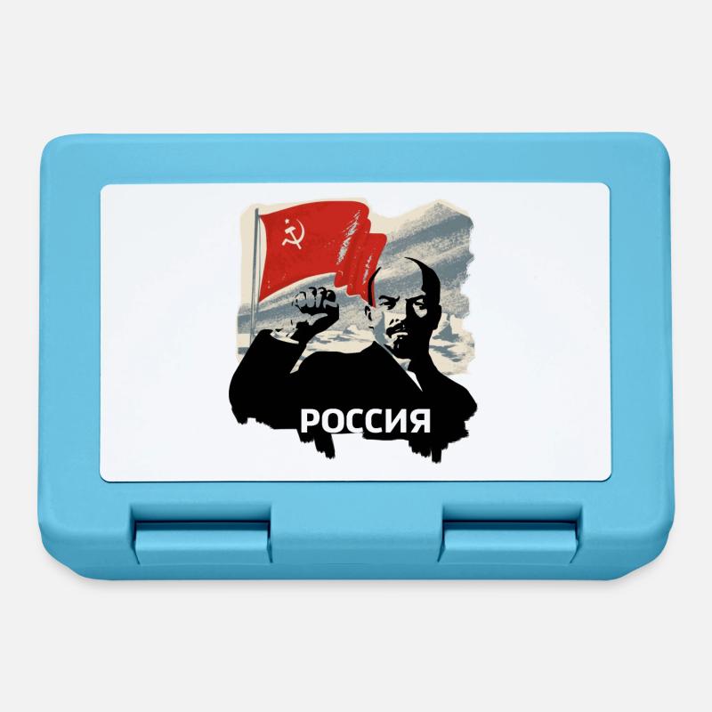lenin russie drapeau ussr communisme révolution - Boîte à goûter - bleu saphir