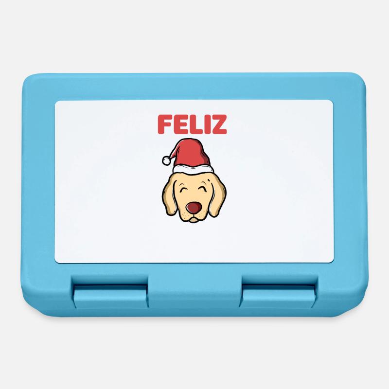 Feliz Navidog - Boîte à goûter - bleu saphir