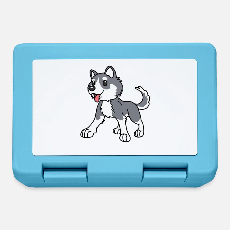Chien husky - Boîte à goûter - bleu saphir
