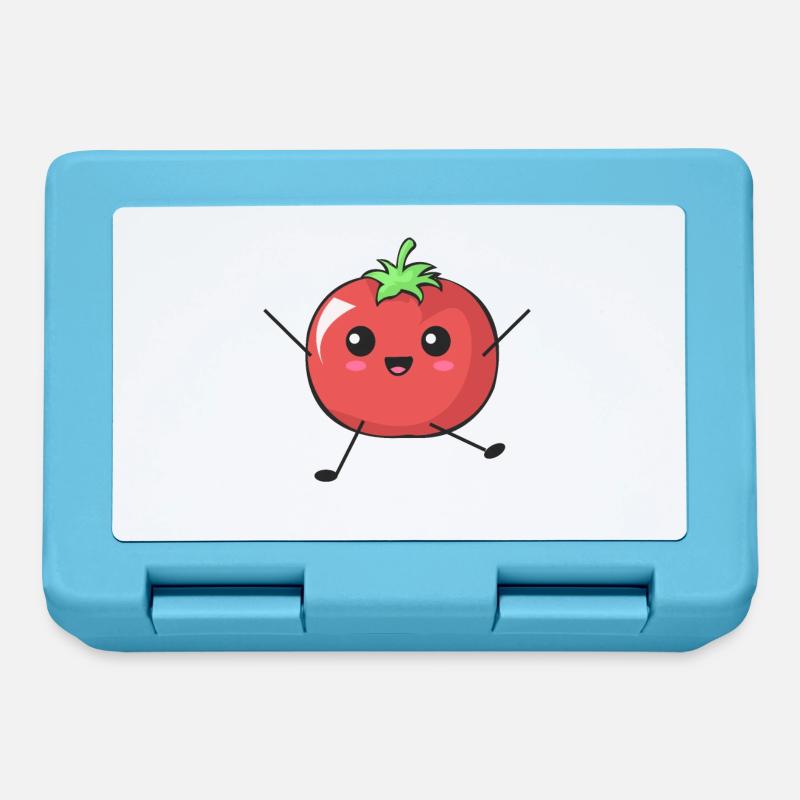 Comic Tomate Chibi vegan vegetarisch Geschenk - Brotdose - Saphirblau