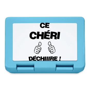 Chéri Love Chérie Amour Femme Mari Valentin - Lunchbox - sapphire blue - Front