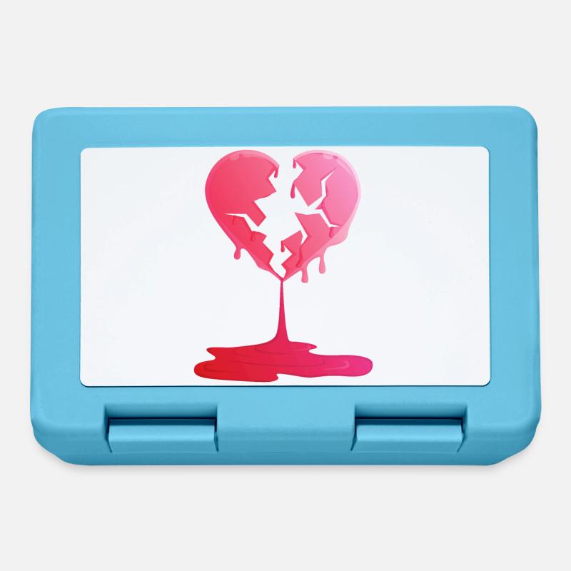 Broken heart this Valentine print. - Lunchbox - sapphire blue