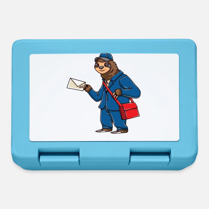 Faultier Briefträger Postbote Sloth - Brotdose - Saphirblau
