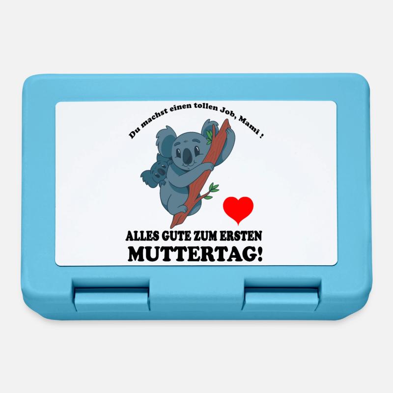 Muttertag Koalamama Muter Kind Herz Spruch Ersten - Brotdose - Saphirblau