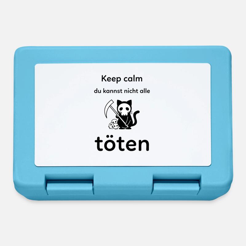 cat keep calm you can't kill them all - Lunchbox - sapphire blue