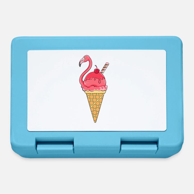 Flamingo Eis Eiswaffel Eiscream Rosa - Brotdose - Saphirblau