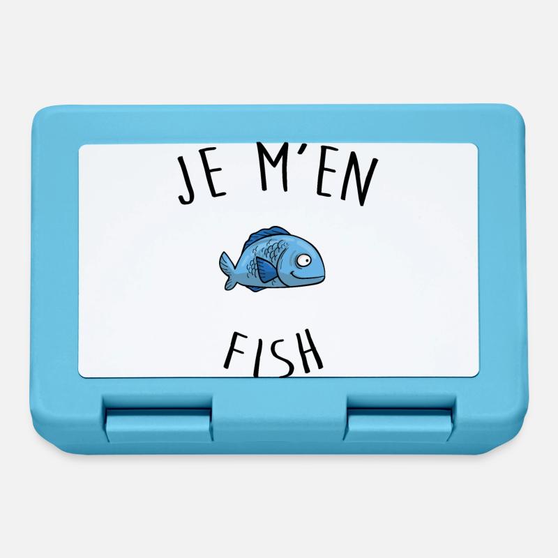 Je m'en fish, je m'en moque dessin poisson - Boîte à goûter - bleu saphir