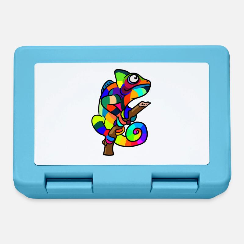 chameleon lizard chameleon exotic colorful - Lunchbox - sapphire blue