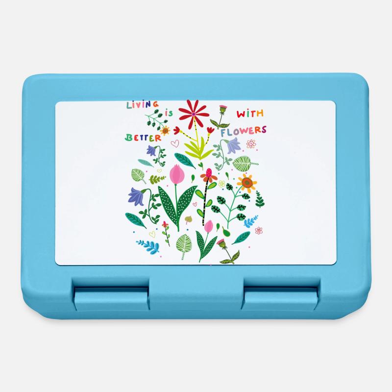 vivre avec des fleurs - Boîte à goûter - bleu saphir
