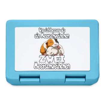 Was ist besser als ein Meerschweinchen Zwei - Brotdose - Saphirblau - Vorne