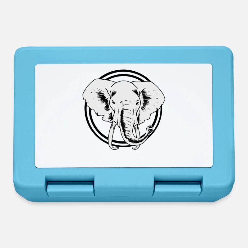 Eléphant Afrique Eléphants Faune Zoo Pachydermes - Boîte à goûter - bleu saphir